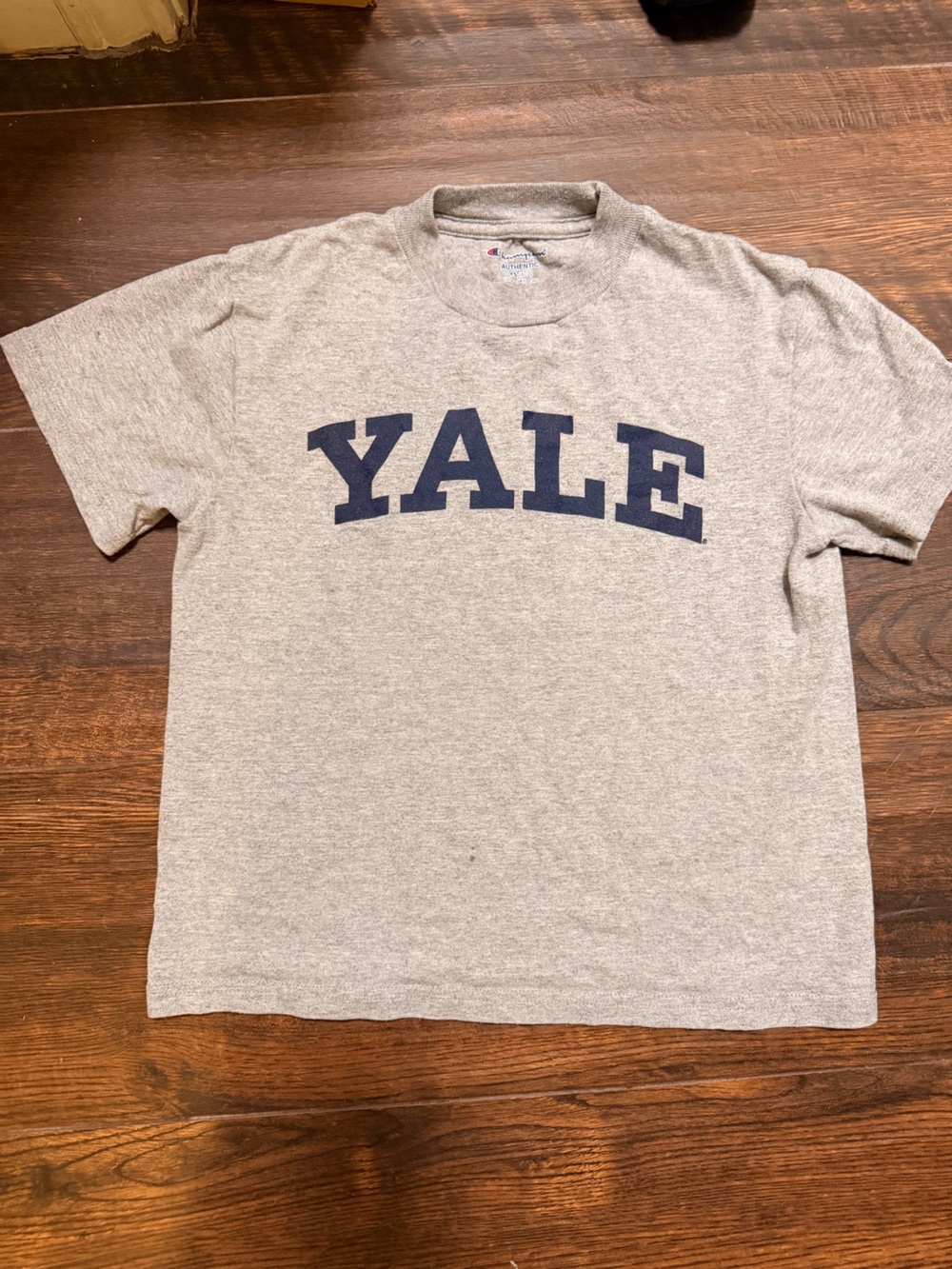 Champion Gray T-Shirt with Navy YALE Print